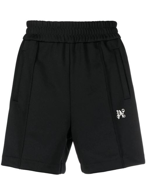 Shorts nero con  logo ricamato sul lato PALM ANGELS | PMCL004R24FAB0011004